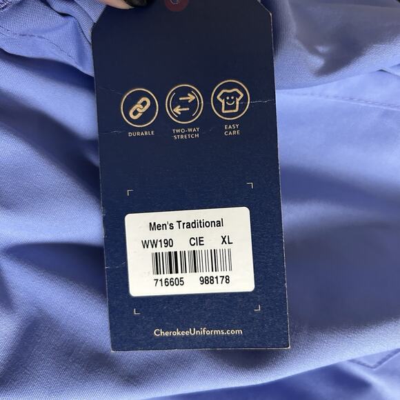 NWT Cherokee Workwear Scrub Pants Mens Size XL Blue Traditional Original Pockets - Picture 4 of 4